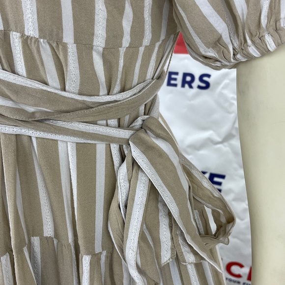 Waist defined stripe tie belt midi wrap dress by Old Navy. - Picture 6 of 12